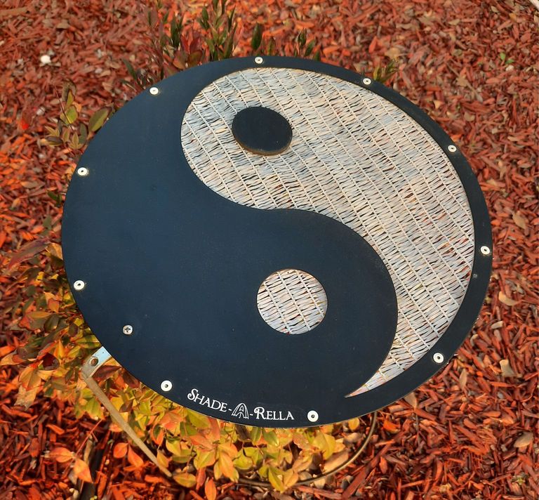 12 inch Yin Yang Shade cloth holder with 60% white shade cloth