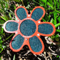 7.5 inch small Flower with red frame and dark green 95% shade cloth
