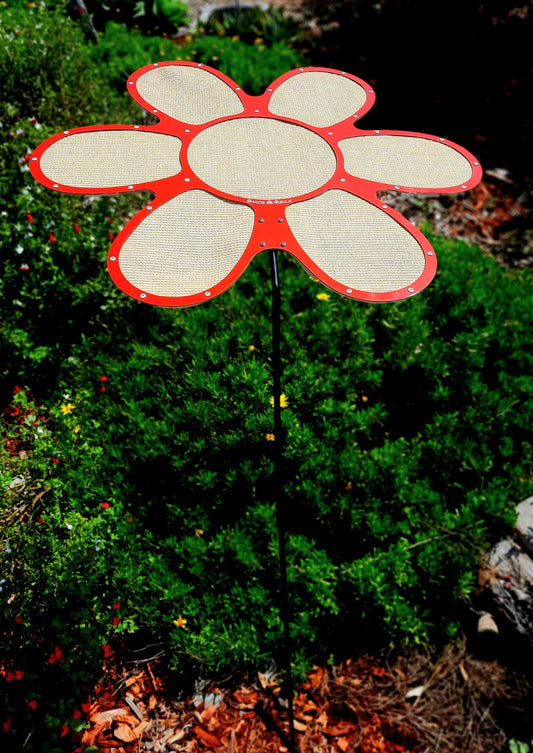 24" Flower, Red with light yellow 86% shade cloth