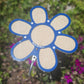7.5 inch Flower, Blue with yellow/tan 86% shade cloth, plant shade