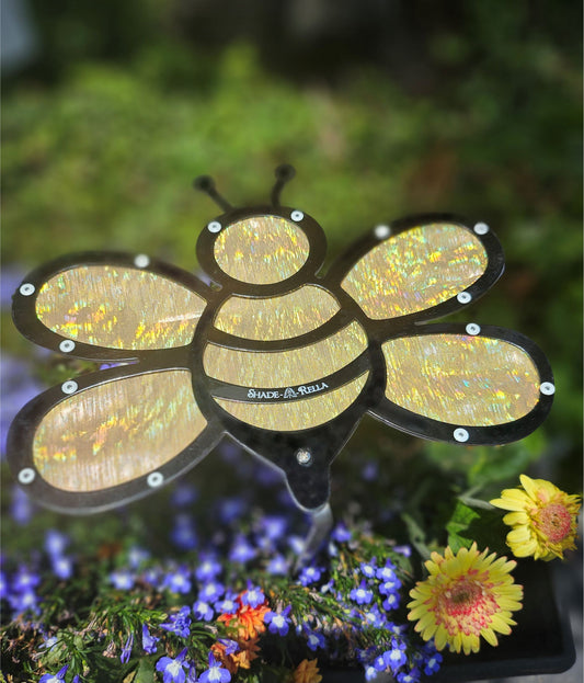 10 inch small Gold Shimmer Bee Shade-A-Rella 100% shade for plants