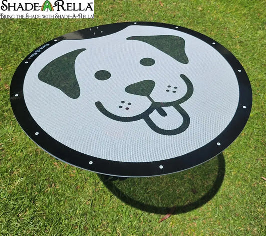Limited Edition! Introducing the Pup-A-Rella! 24’’ round 70% shade cloth printed Puppy face plant shade plant umbrella