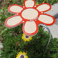 7.5" flower, small Red frame with Yellow 86% shade cloth