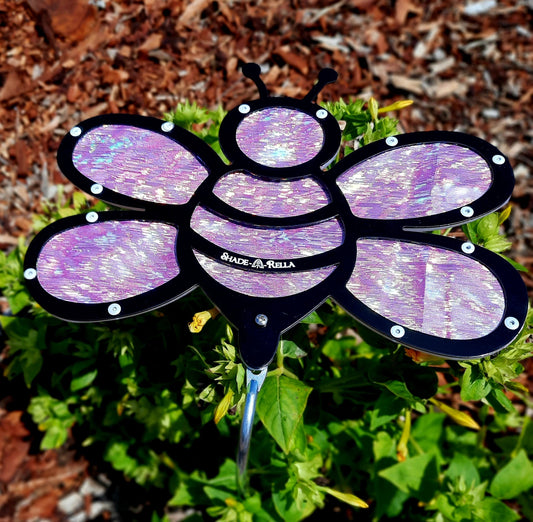 10 inch small Pink Shimmer Bee Shade-a-rella Shade Cloth Holder 100% shade