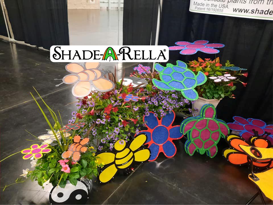 Plant umbrellas, shade for plants, plant shades made from steel and powdercoated holding shade cloth