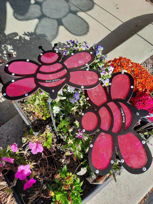 10 inch small Bee, black with PINK 70% cloth