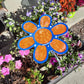 7.5 inch small Blue and Orange flower Shade-A-Rella 60% shade