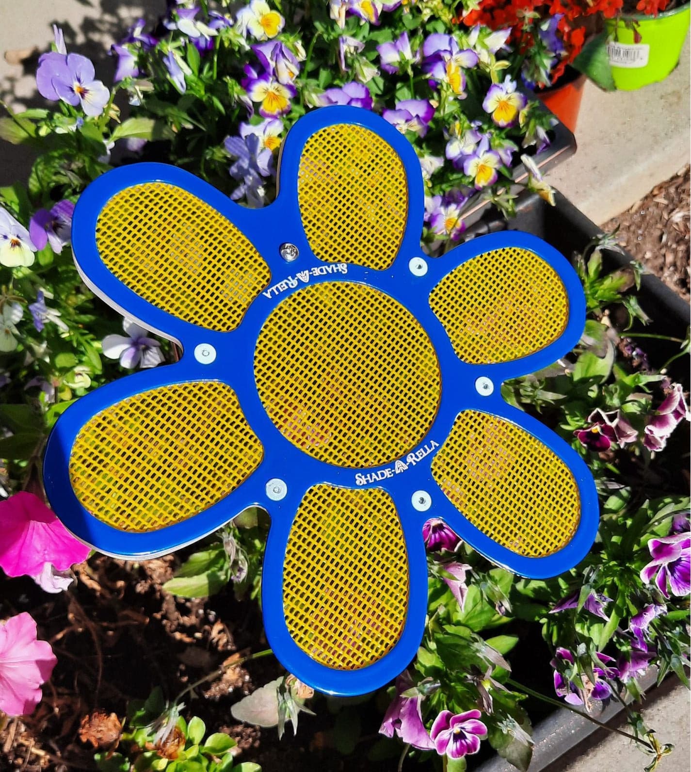 7.5 inch small Blue/Yellow flower Shade-a-Rella 60%