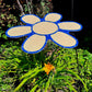 24" Flower plant shade, Blue frame/ yellow 85% shade cloth